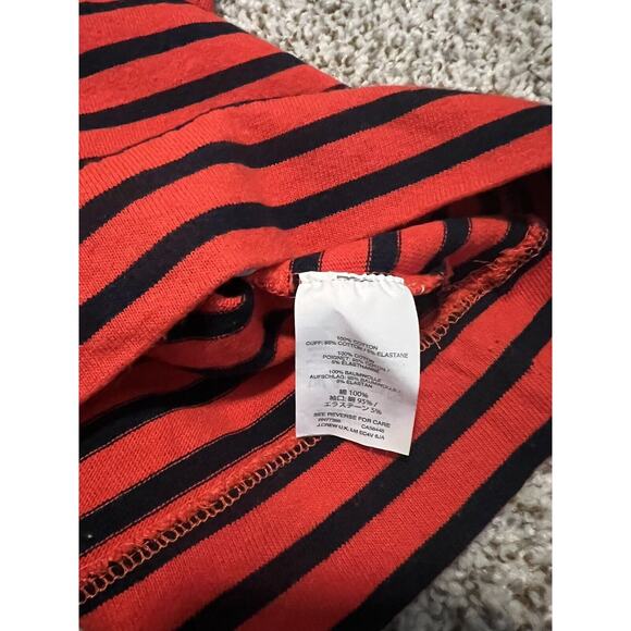 J. Crew Red Striped Boatneck X Small Blue Cuffed Nautical Blouse Sweater - Picture 6 of 8